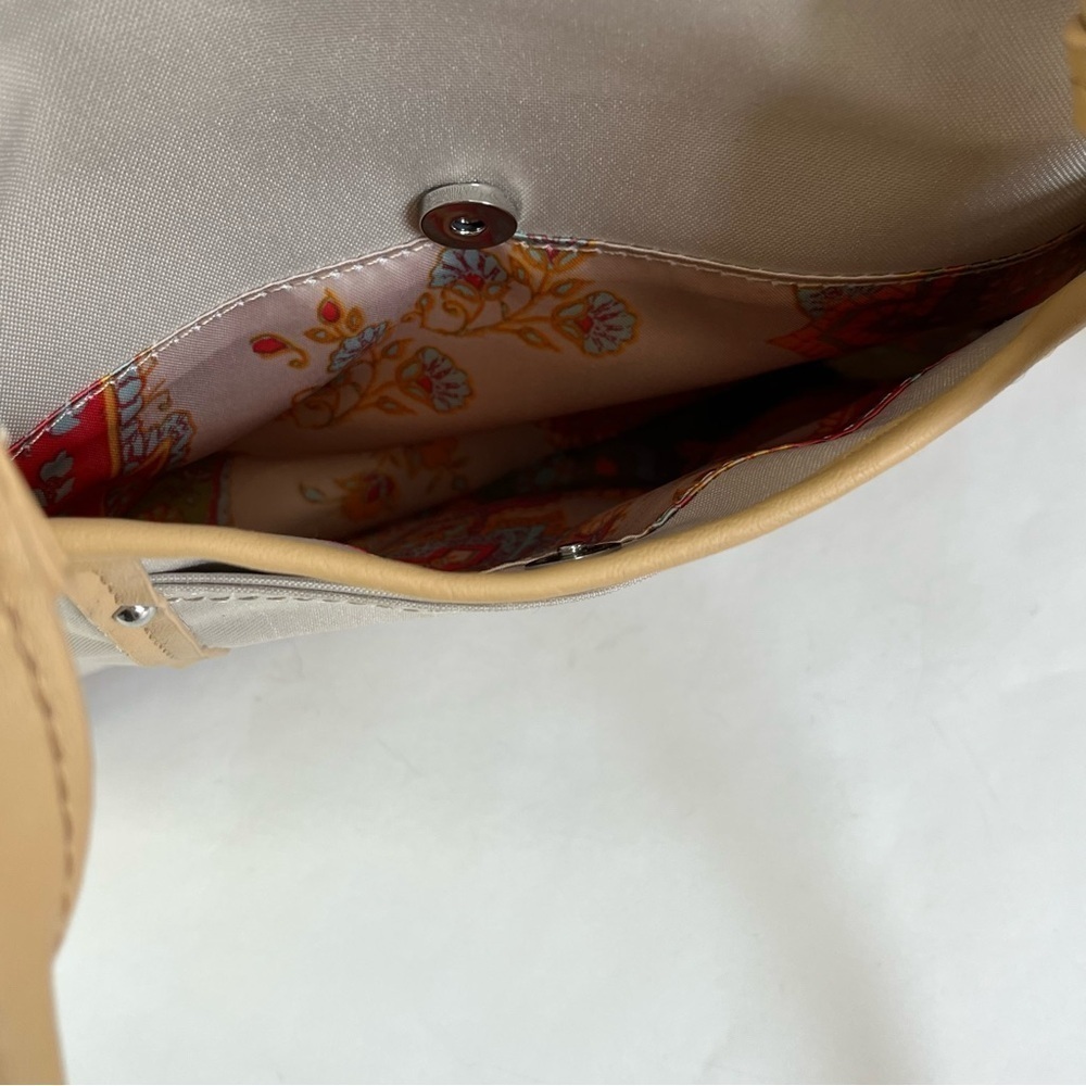 Tan Cream Tyler Rodan Bag Purse Large Pockets Magnette Closer Zipper Lined - Picture 14 of 16